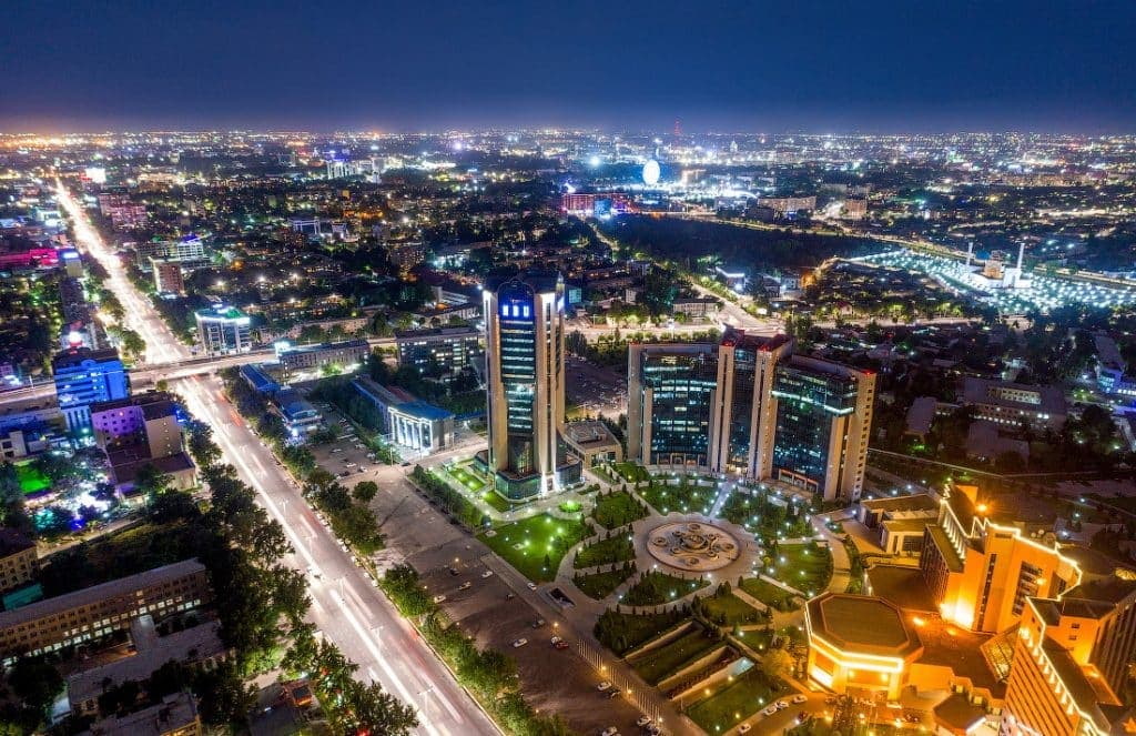A panoramic view of Tashkent's modern skyline
